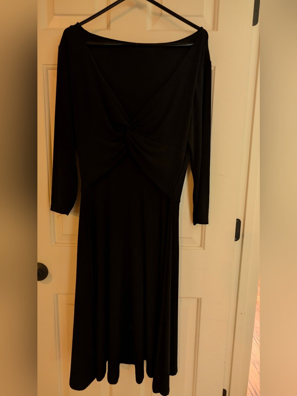 Classic Black Twist-Front Women's Dress